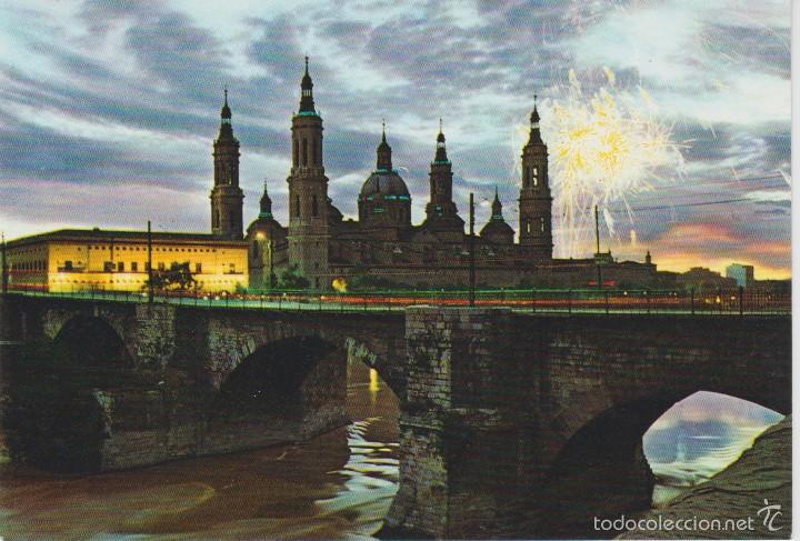 Postales: (101) ZARAGOZA.BASILICA  DEL PILAR Y PUENTE DE PIEDRA  .. SIN CIRCULAR