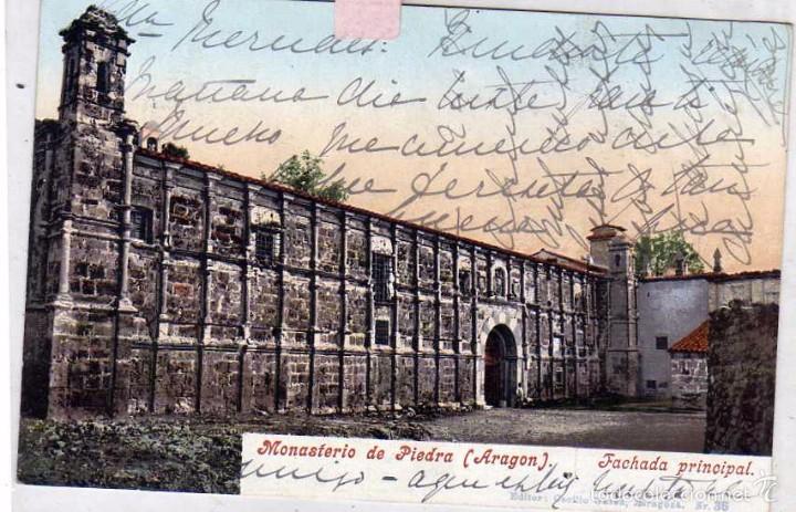 Postcards: Monasterio de Piedra. Fachada principal. Purger 3224 Reverso sin dividir. Circulada.
