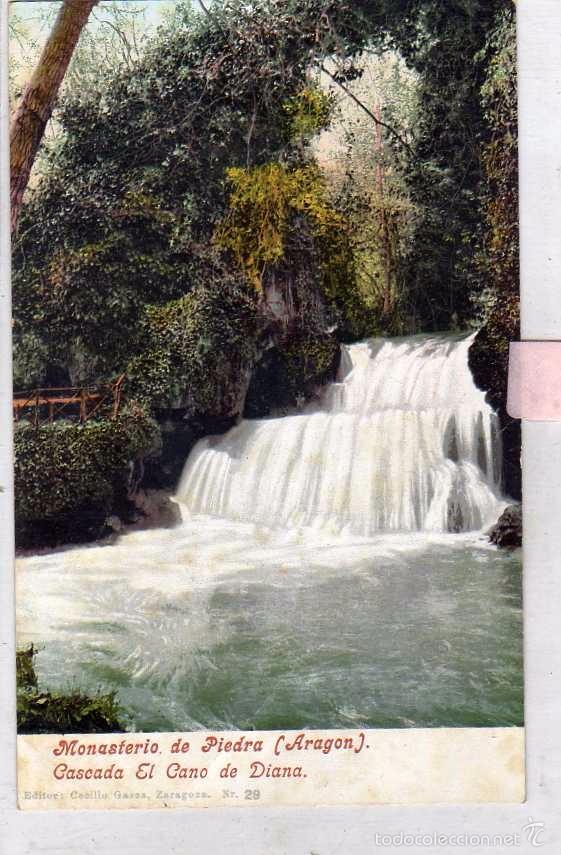 Postcards: Monasterio de Piedra Cascada El cano de Diana. Purger 3217 Reverso sin dividir. Sin circular.