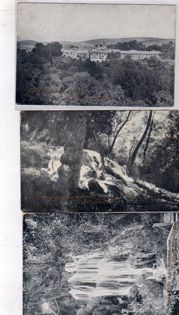 Postcards: Lote de 3 postales Monasterio de Piedra. Vista general,  Fresnos altos, etc . N&uacute;meros 6, 7 y 8