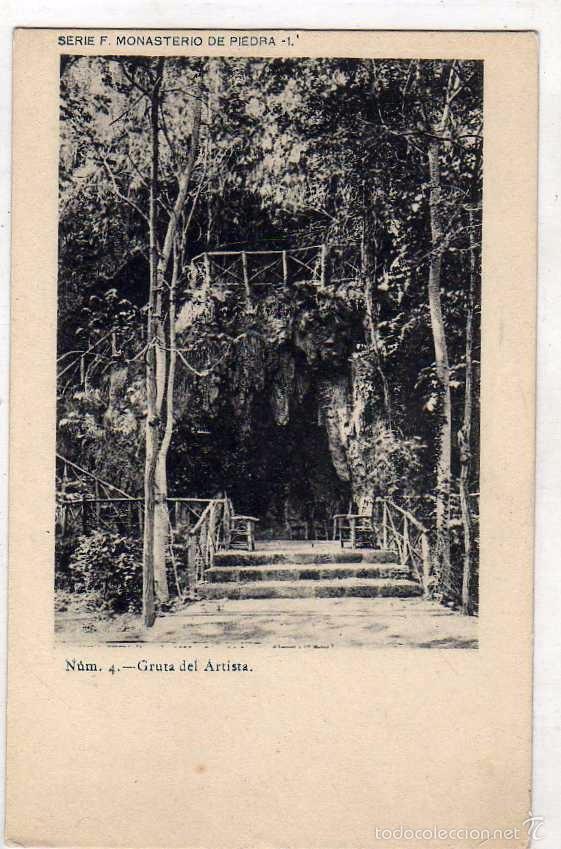Postcards: MONASTERIO DE PIEDRA. SERIE F 1&ordf; NUM 4 GRUTA DEL ARTISTA