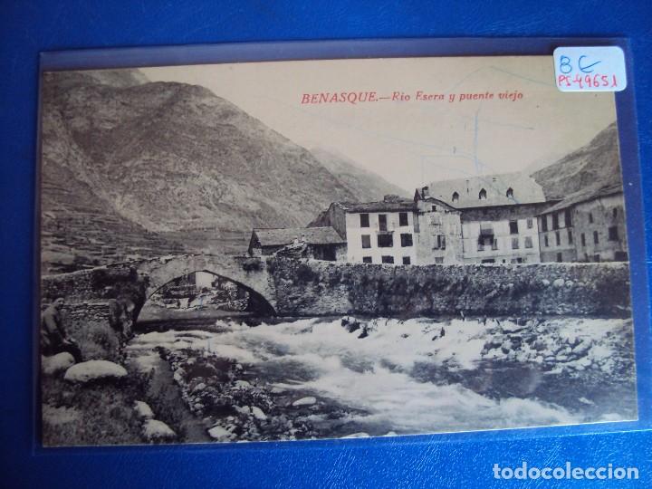 Postales: (PS-49651)POSTAL BENASQUE-RIO ESERA Y PUENTE VIEJO