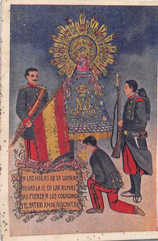 Postales: RECUERDO DE LA VIRGEN DEL PILAR (PURPURINAS)