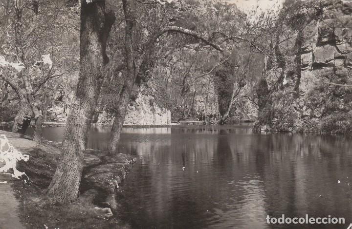 Postales: Postal del Monasterio de Piedra de Zaragoza. Lago del Espejo y Pe&ntilde;a del Diablo. A&ntilde;os 40-50.