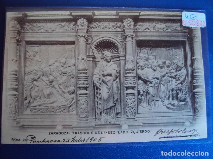 Postales: (PS-50870)POSTAL DE ZARAGOZA-FOTOTIPIA L.ESCOLA.TRASCORO DE LA SEO(LADO IZQUIERDO)