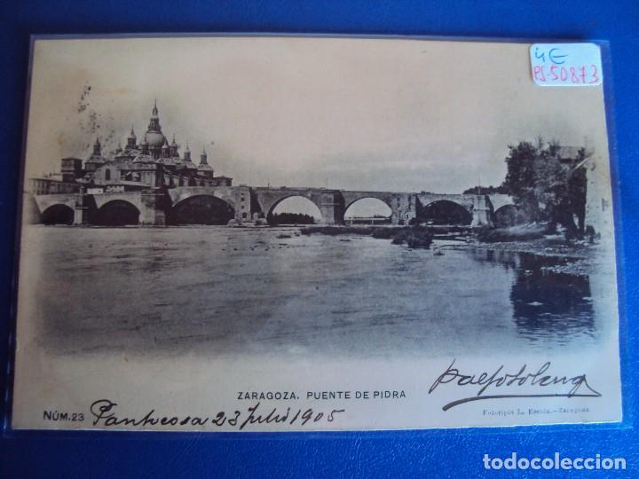 Postales: (PS-50873)POSTAL DE ZARAGOZA-FOTOTIPIA L.ESCOLA.PUENTE DE PIEDRA