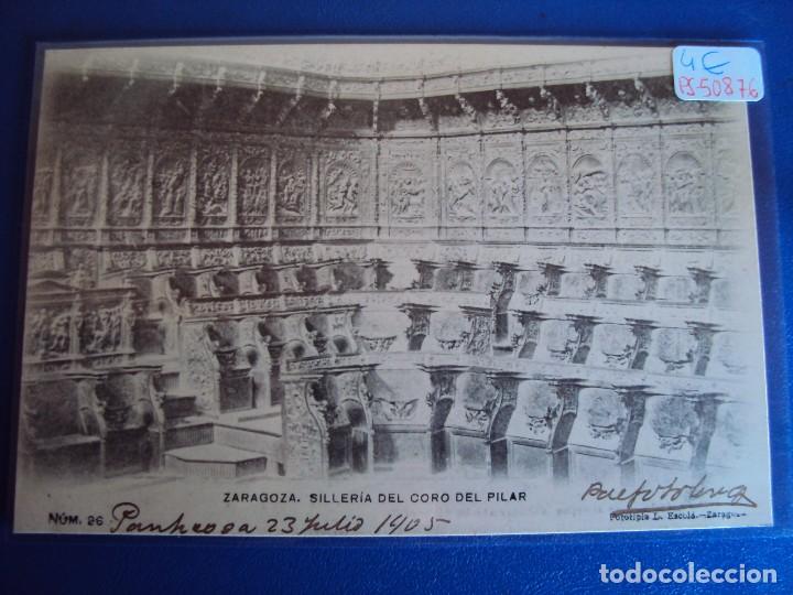 Postales: (PS-50876)POSTAL DE ZARAGOZA-FOTOTIPIA L.ESCOLA.SILLERIA DEL CORO DEL PILAR
