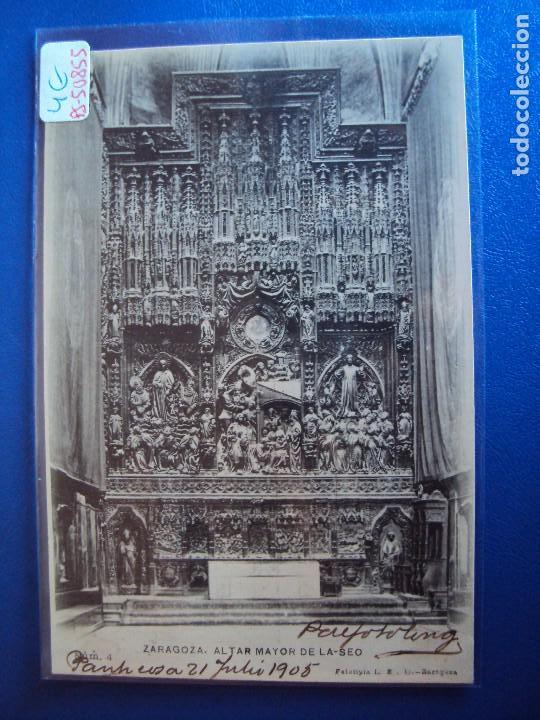 Postales: (PS-50855)POSTAL DE ZARAGOZA-FOTOTIPIA L.ESCOLA.ALTAR MAYOR DE LA SEO