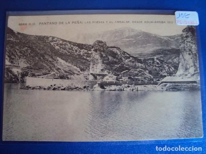 Postkarten: (PS-51352)POSTAL PANTANO DE LA PE&Ntilde;A-LAS PRESAS Y EL EMBALSE,DESDE AGUA-ARRIBA 1913