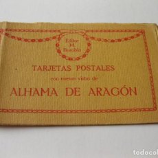 Postales: PASTAS DEL BLOC DE POSTALES DE ALHAMA DE ARAGON. EDITOR M. BOROBIO. Lote 87926640