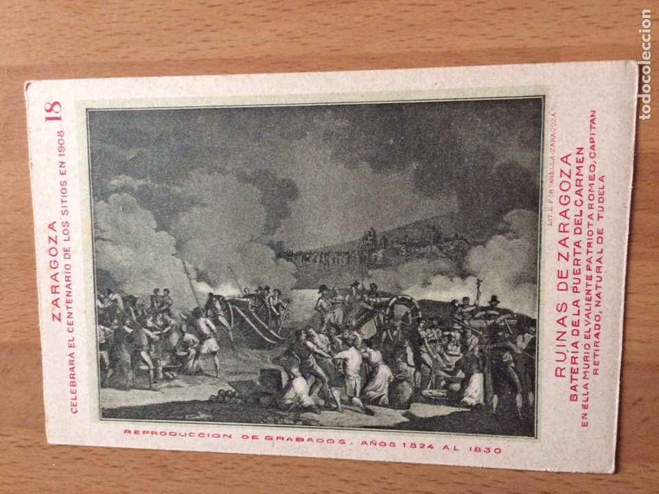 Postales: Antigua postal ruinas de zaragoza.celebrara el centenario de los sitios 1908.puerta del Carmen 18