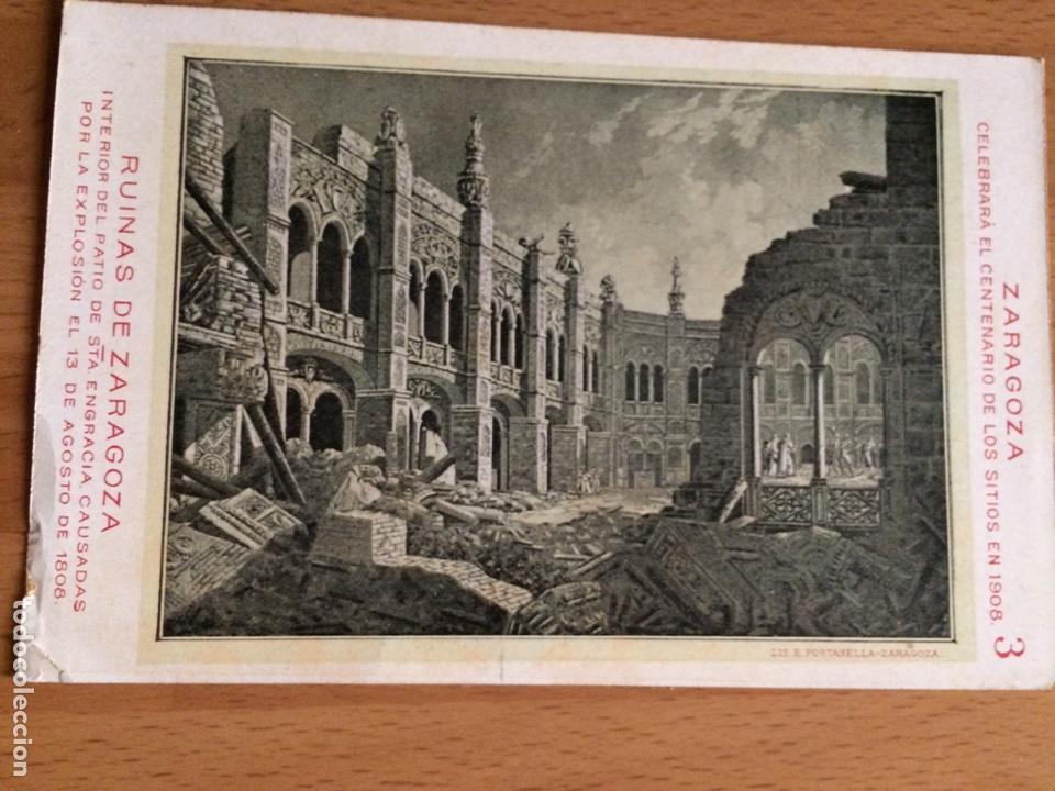 Postales: Antigua postal zaragoza.celebrara el centenario de los sitios 1908.ruinas patio Santa engracia 3