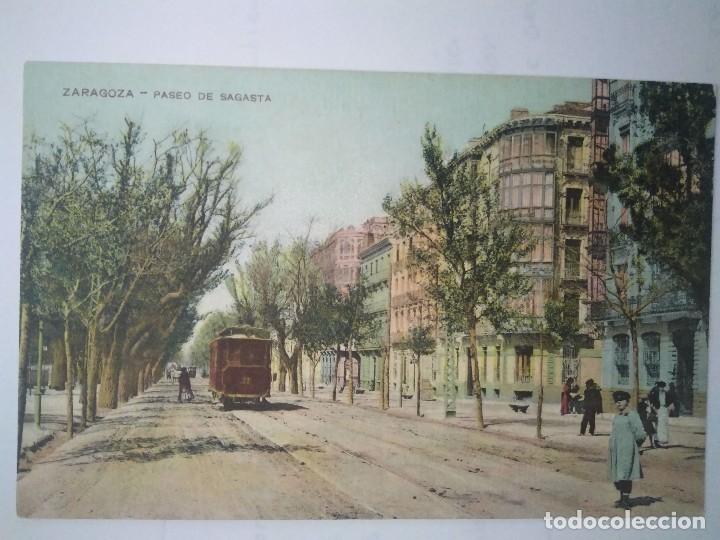 Postales: ZARAGOZA.   PASEO DE SAGASTA.  SIN CIRCULAR. - Foto 1