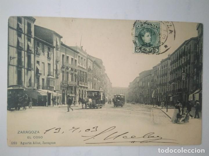 Postales: ZARAGOZA.  EL COSO.  CIRCULADA EN 1903. - Foto 1