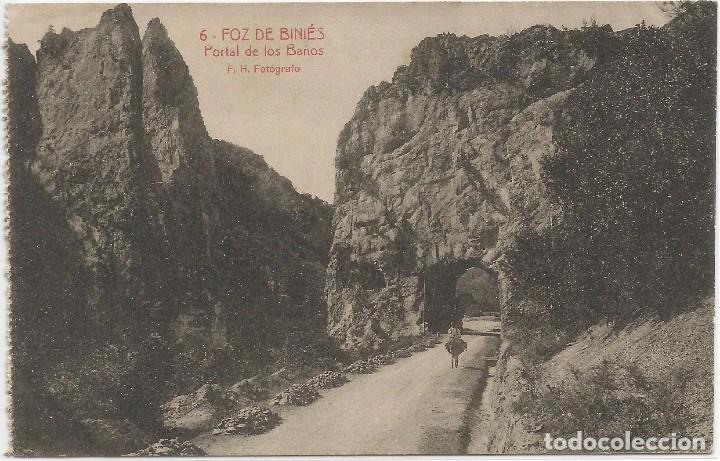 Postkarten: FOZ DE BINIES .- PORTAL DE LOS BA&Ntilde;OS N&ordm; 6 .- F.H. FOTOGRAFO