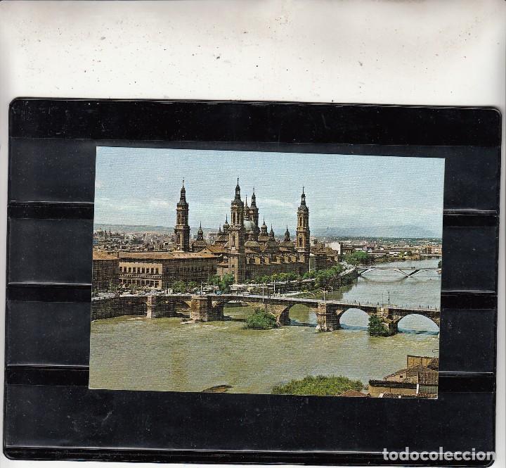 Postales: N&ordm; 16-ZARAGOZA. EL PILAR Y R&Iacute;O EBRO Y PUENTE DE PIEDRA Y SANTIAGO.- AL FONDO, EL MONCAYO