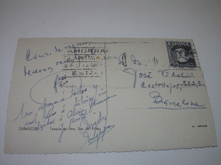 Postales: ANTIGUA POSTAL....ZARAGOZA. - Foto 2