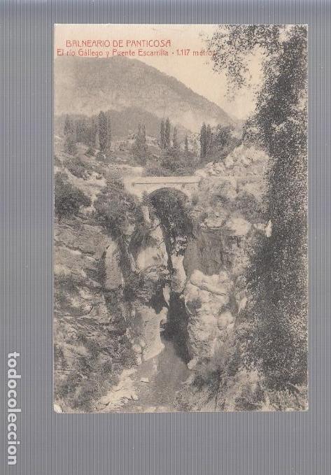 Postales: BALNEARIO DE PANTICOSA (HUESCA). EL RIO GALLEGO Y PUENTE ESCARILLA