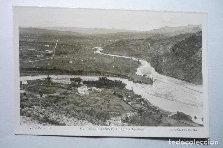 Postales: postal graus,.confluencia rios esera y isabena cm