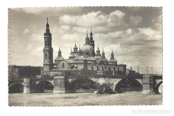 Postales: POSTAL- ZARAGOZA.- N&ordm; 14, PUENTE DE PIEDRA Y TEMPLO DEL PILAR, ED. GARRABELLA- ARAG&Oacute;N