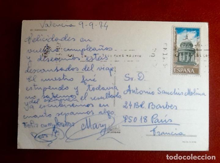 Postales: ZARAGOZA...CIRCULADA. ENVIO INCLUIDO. - Foto 2
