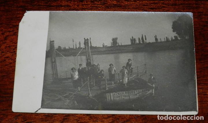 Postales: FOTO POSTAL DE BALSA POSIBLEMENTE CRUZANDO EL EBRO EN ALGUNA LOCALIDAD RIBERE&Ntilde;A DE ARAGON, NO ESTA E