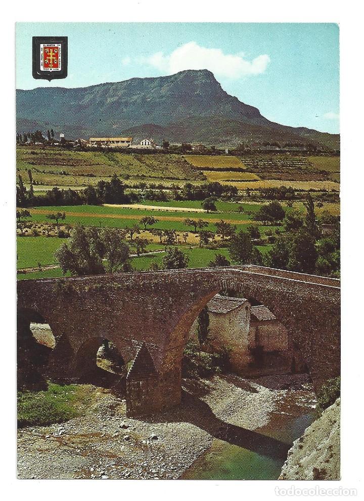 Postales: PIRINEO ARAGON&Eacute;S. JACA.- N&ordm; 1638, PUENTE ROM&Aacute;NICO DE SAN MIGUEL. E. DE ORO. HUESCA- SIN CIRCULAR