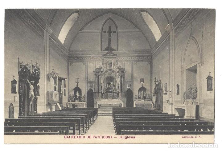 Postales: BALNEARIO DE PANTICOSA.- LA IGLESIA. COLECCI&Oacute;N DE M. A. HUESCA- SIN CIRCULAR