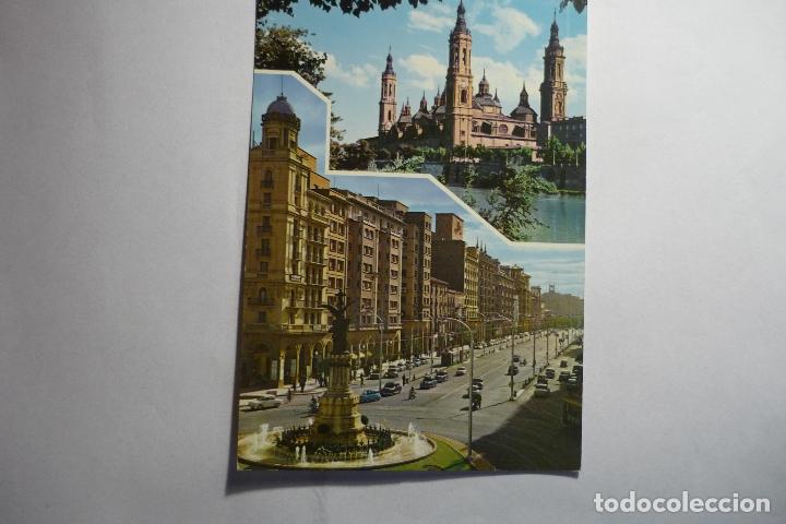 Postales: POSTAL ZARAGOZA.-TEMPLO PILAR Y AV.INDEPENDENCIA  CM