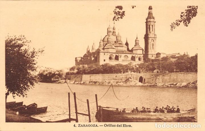 Postales: ZARAGOZA.- ORILLAS DEL EBRO - Foto 1