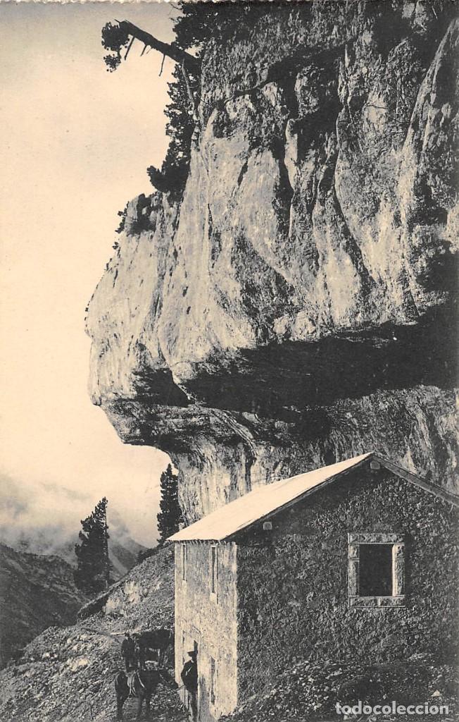Postcards: DIVISI&Oacute;N HIDROL&Oacute;GICO FORESTAL. SECCI&Oacute;N DEL R&Iacute;O ARAG&Oacute;N.- TORRENTE EPIFANIO. REFUGIO DE LA CUEVA