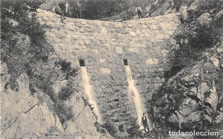 Postcards: DIVISI&Oacute;N HIDROL&Oacute;GICO FORESTAL. SECCI&Oacute;N DEL R&Iacute;O ARAG&Oacute;N.- DIQUE N&ordm; 5-TORRENTE EPIFANIO