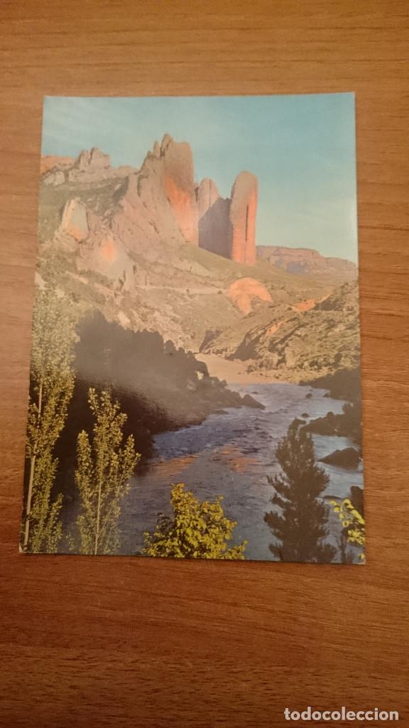 Postales: POSTAL MALLOS DE RIGLOS Y RIO GALLEGO EN LA RUTA DE HUESCA A FRANCIA SIN CIRCULAR