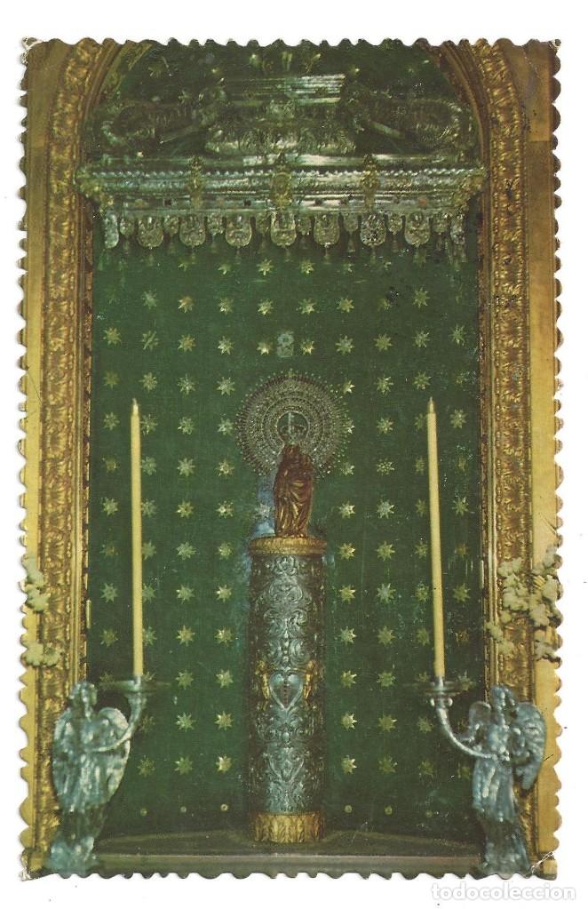 Postales: ZARAGOZA- N&ordm; 3.- NUESTRA SE&Ntilde;ORA DEL PILAR SIN MANTO. FOTOCOLOR- CIRCULADA (1957)