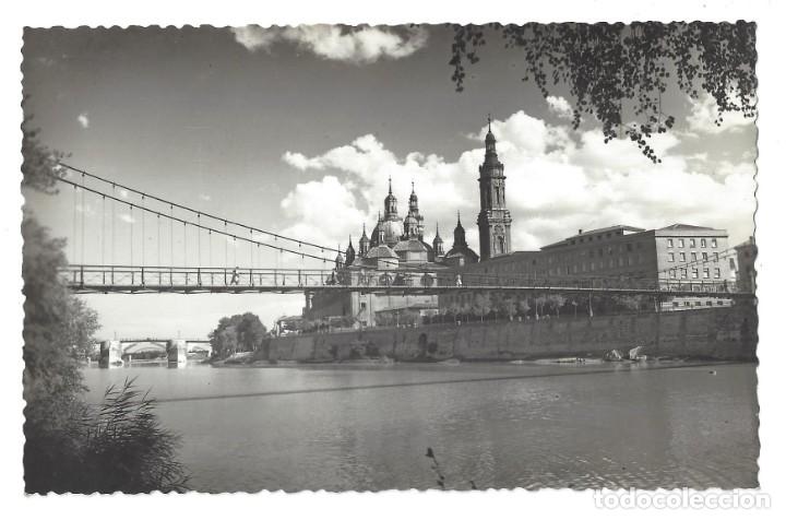 Postales: ZARAGOZA- N&ordm; 101.- EL PILAR Y PASARELA SOBRE EL R&Iacute;O EBRO. EDICIONES SICILIA- SIN CIRCULAR