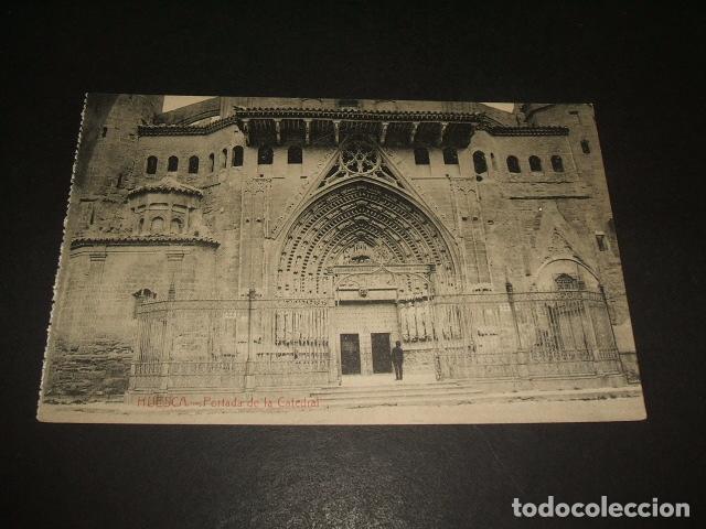 Postales: HUESCA PORTADA DE LA CATEDRAL - Foto 1