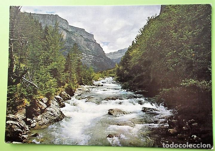 Postales: Parque Nacional de Ordesa. 42 R&iacute;o Arazas desde el puente de Briet. Ed. Sicilia. Nueva. Color