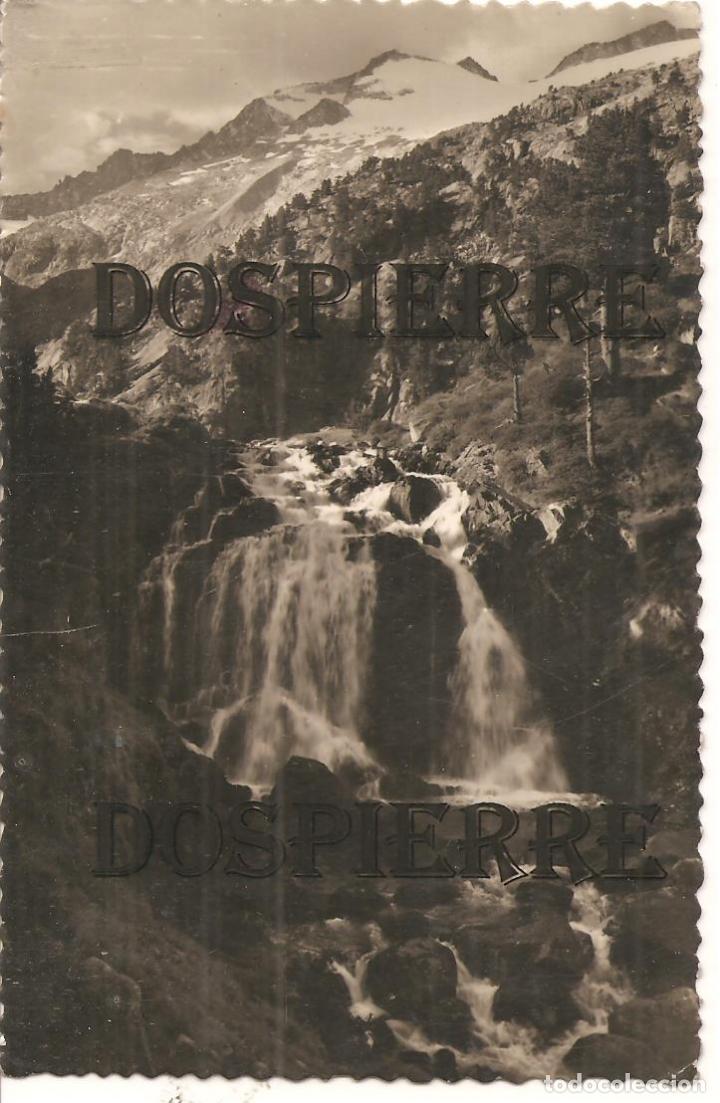 Postales: POSTAL, BENASQUE-HUESCA, CASCADA DE AIGUALLUTS GLACIAR Y PICO ANETO, ED. SICILIA, CIRCULADA