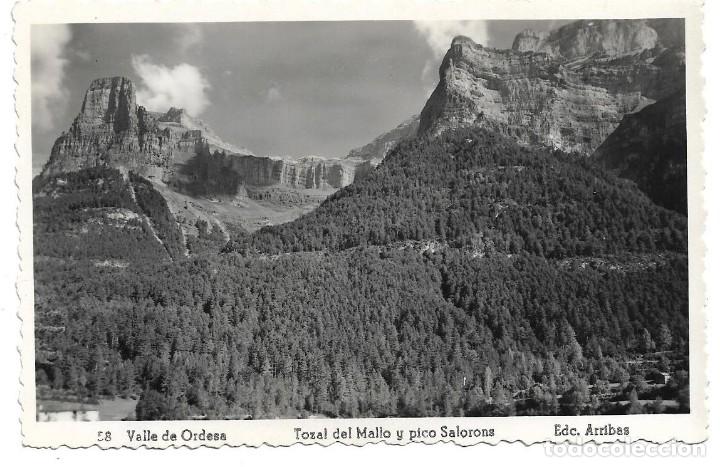 Postales: VALLE DE ORDESA N&ordm; 58 TOZAL DEL MALLO Y PICO SALORONS .- EDICIONES ARRIBAS S/C