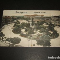 Postales: ZARAGOZA PLAZA DE ARAGON POSTAL CON ABERTURA Y TIRA DE VISTAS DESPLEGABLE. Lote 140527654