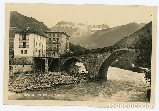 Postales: BROTO PUENTE Y RIO ARA - SIN CIRCULAR - Foto 1