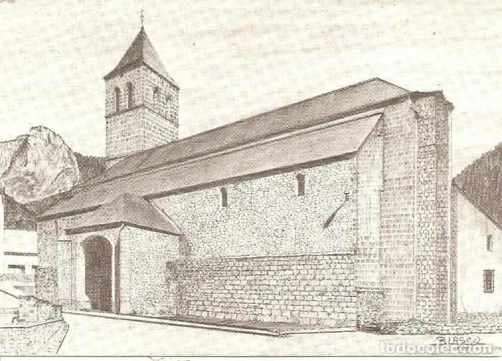 Postales: POSTAL, PIRINEO ARAGONES-HUESCA, IGLESIA PARROQUIAL DE BIELSA, ED. HERALDO DE ARAG&Oacute;N, SIN CIRCULAR