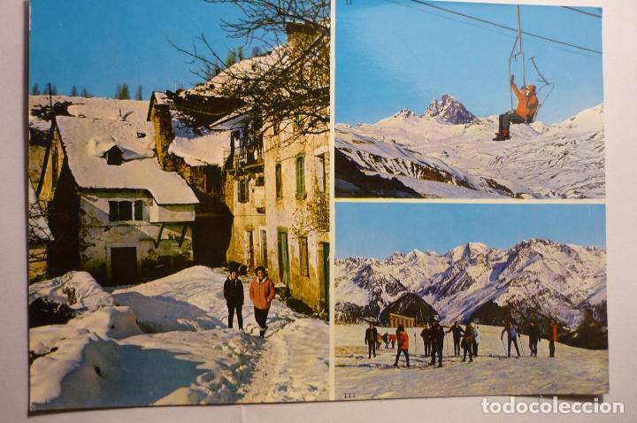 Postales: postal sallent de gallego .-varias vistas estacion invernal