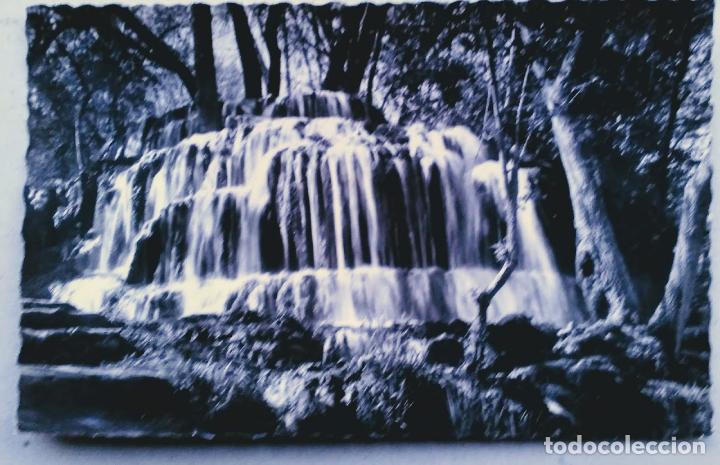Postales: Monasterio de Piedra. 9 Cascada de los Fresnos. Garc&iacute;a Garrabella. Usada. Blanco/Negro.