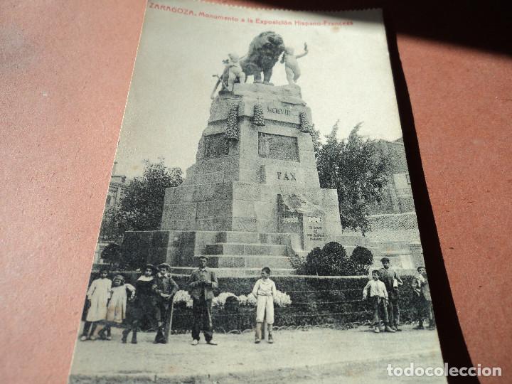 Postales: ZARAGOZA. MONUMENTO A LA EXPOSICI&Oacute;N HISPANO-FRANCESA. THOMAS - Foto 1