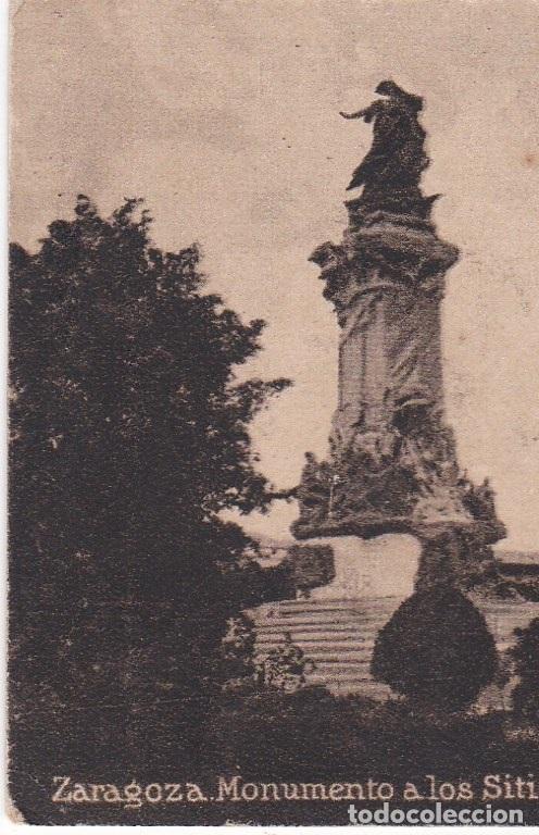 Postales: Postal original. D&eacute;cada 30. Zaragoza. Monumento a los Sitios - Foto 1