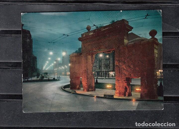 Postales: 2.055-ZARAGOZA. PUERTA DEL CARMEN Y PASEO DE PAMPLONA. NOCTURNA