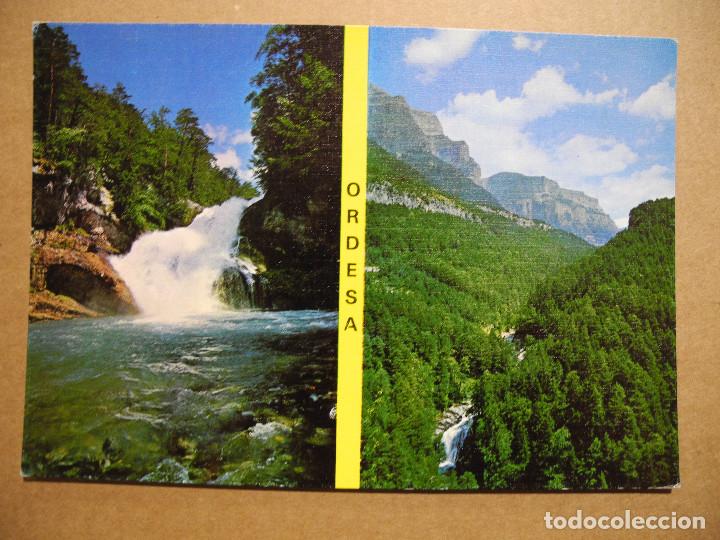 Postales: Parque nacional de Ordesa. Cascada en el r&iacute;o Arazas. Selva. Ed. Sicilia. Nueva