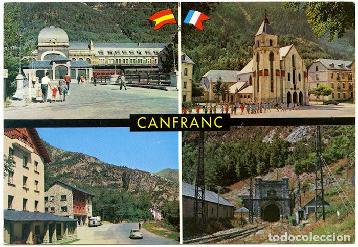 Postales: 52 Pirineo Aragon&eacute;s. Canfranc. Vistas parciales y entrada a la Estaci&oacute;n Internacional Foto Pe&ntilde;arroya