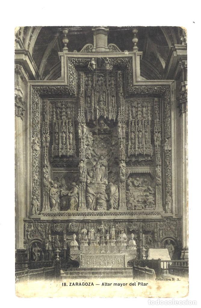 Postales: Zaragoza. Altar mayor del PIlar. - Foto 1